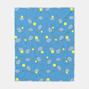 Couverture Polaire Motif sans couture de tennis - Raquette et balle