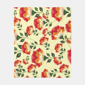 Couverture Polaire Motif sans couture, décoration florale colorée.