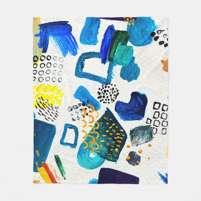 Couverture Polaire Motif sans couture fait à la main par des coups de (Devant)