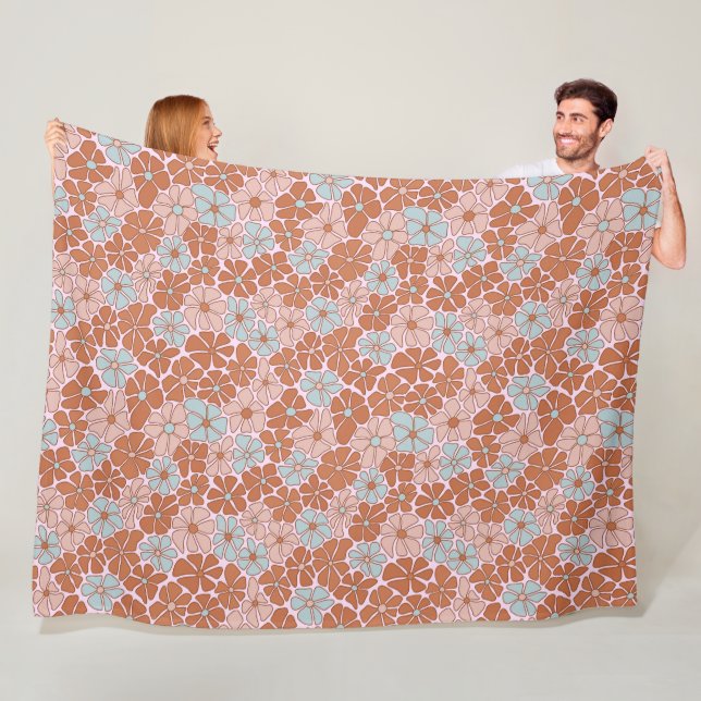Couverture Polaire Motif sans couture rétro (En situation)