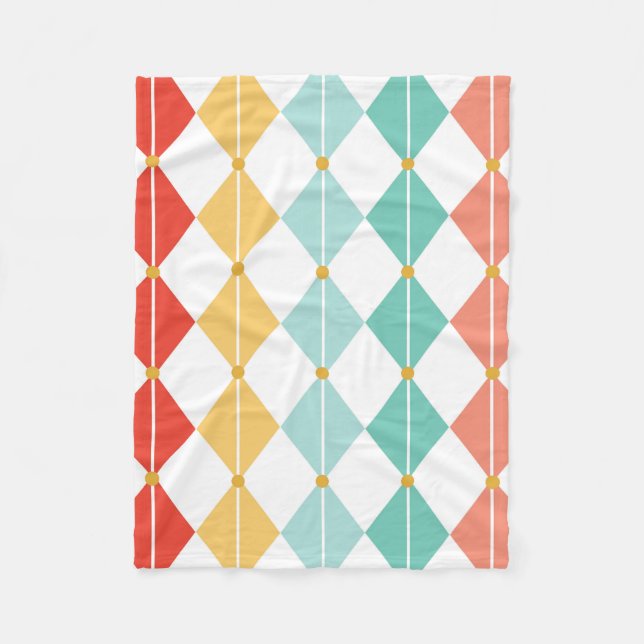 Couverture Polaire Motif sans couture Retro Harlequin Diamond (Devant)