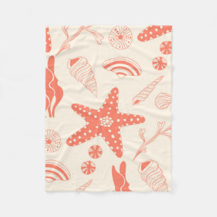 Couverture Polaire Motif sans joint avec coquillages