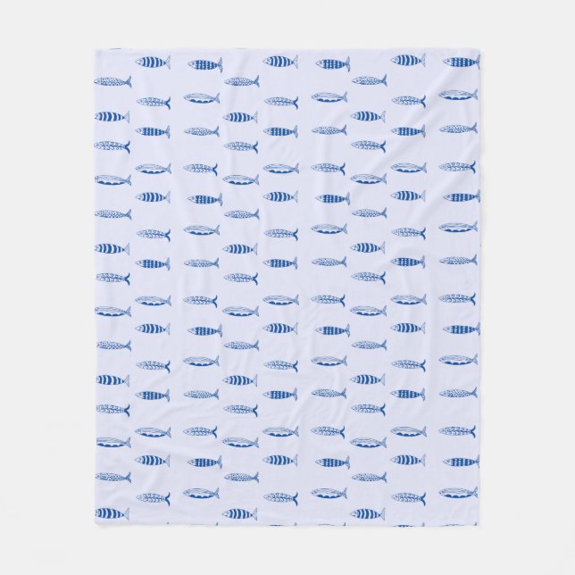 Couverture Polaire Motif Sardines (Devant)