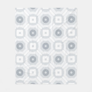 Couverture Polaire Motif scandinave gris blanc Hexagon Cercle