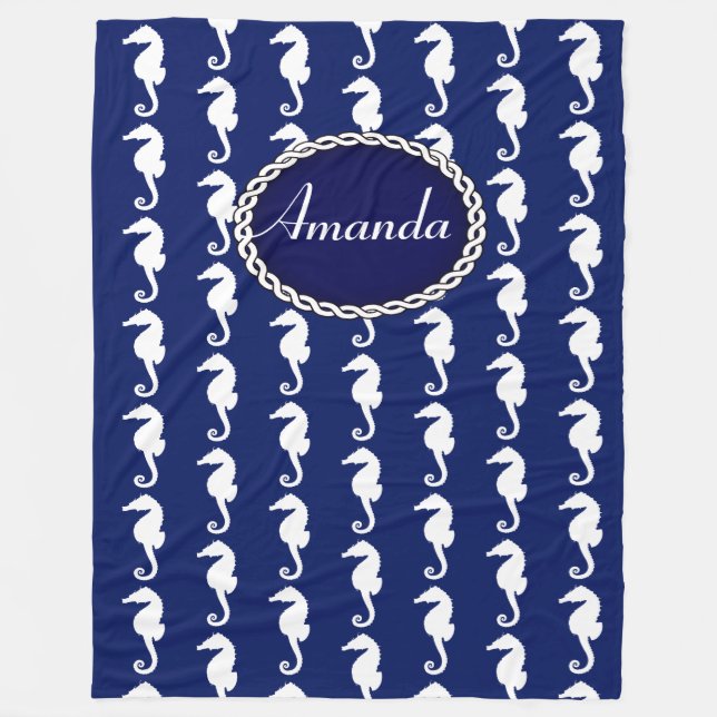 Couverture Polaire Motif Seahorse (Devant)