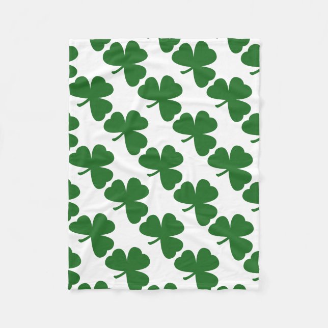 Couverture Polaire Motif Shamrock de la verdure Saint Patrick's Day (Devant)