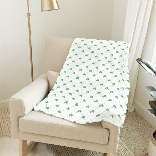 Couverture Polaire Motif Shamrock vert de la Saint-Patrick