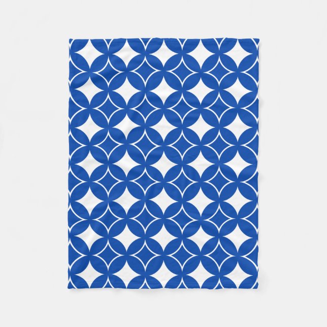 Couverture Polaire Motif shippo bleu et blanc (Devant)