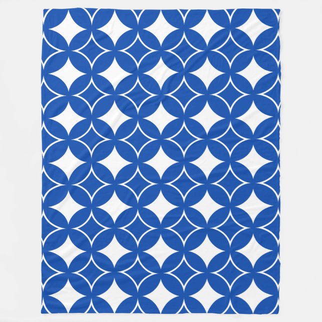 Couverture Polaire Motif shippo bleu et blanc (Devant)