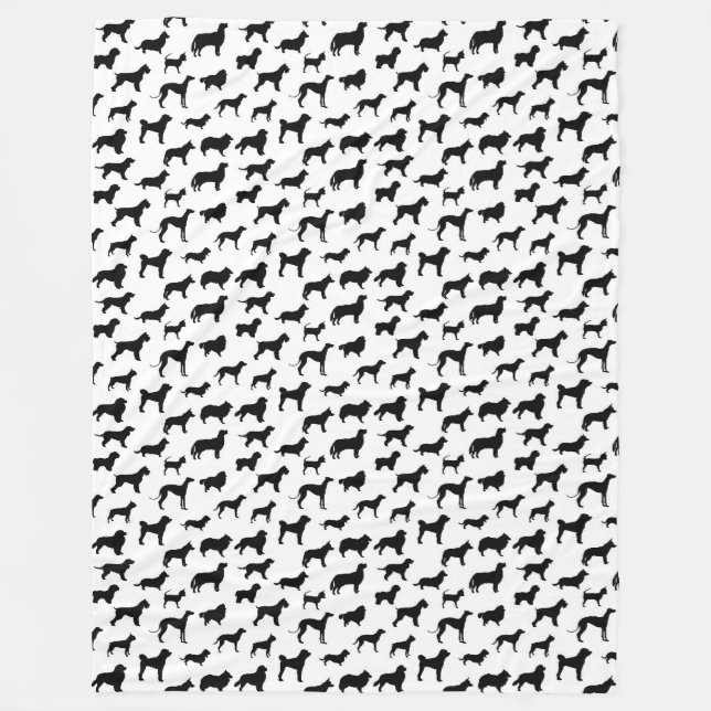 Couverture Polaire Motif silhouette de chien, impression noire (Devant)