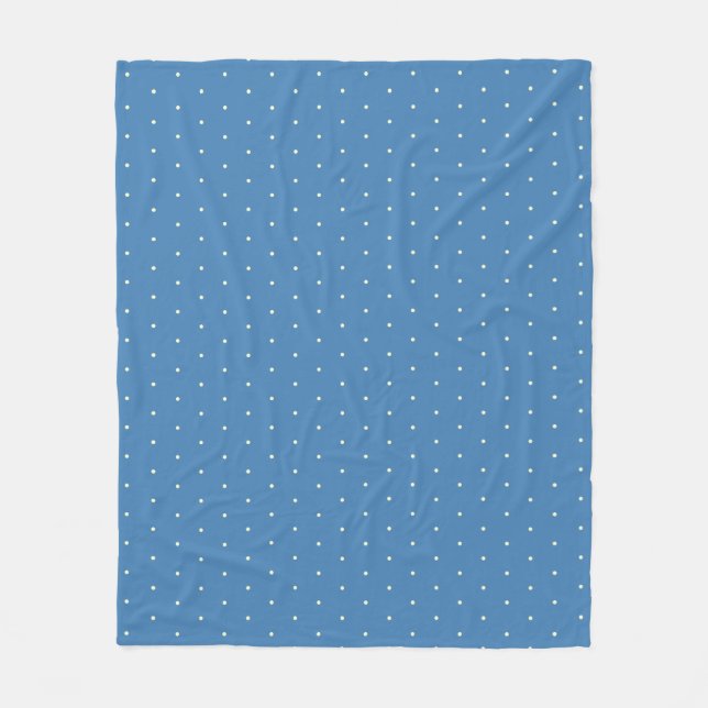 Couverture Polaire Motif simple bleu clair et crème Polka Point (Devant)