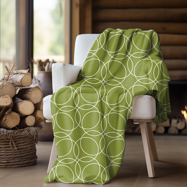Couverture Polaire Motif simple moderne (fleece blanket with circle pattern in green)