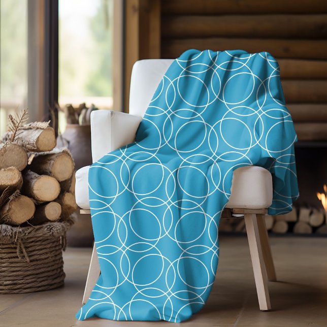 Couverture Polaire Motif simple moderne (fleece blanket with circle pattern in blue)