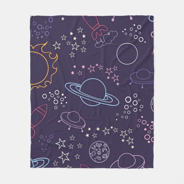 Couverture Polaire Motif spatial (Devant)