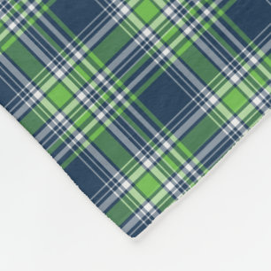 Couverture Polaire Motif sportif bleu et vert clair de plaid