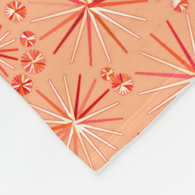 Couverture Polaire Motif Spoutnik du milieu du siècle, nuances de cor (Coin)