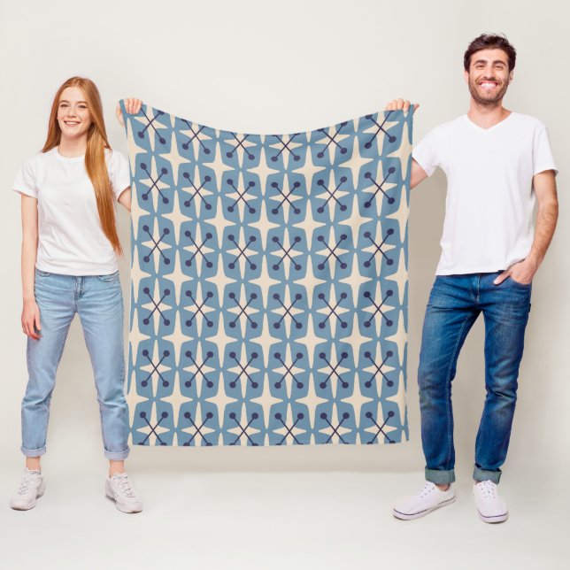 Couverture Polaire Motif Starburst moderne du milieu du siècle (En situation)