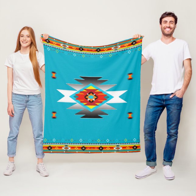 Couverture Polaire Motif Sud-Ouest 8, couleurs changeantes (En situation)