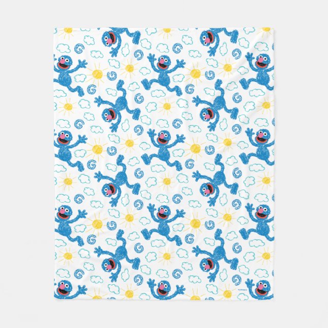 Couverture Polaire Motif Sunshine Crayon Grover (Devant)