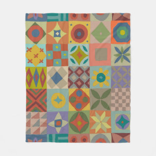 Couverture Polaire Motif Talavera. Un patchwork indien. Nom turc