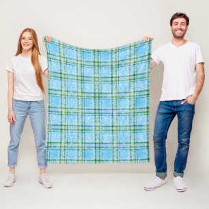 Couverture Polaire Motif Tartan à carreaux de neige d'hiver 