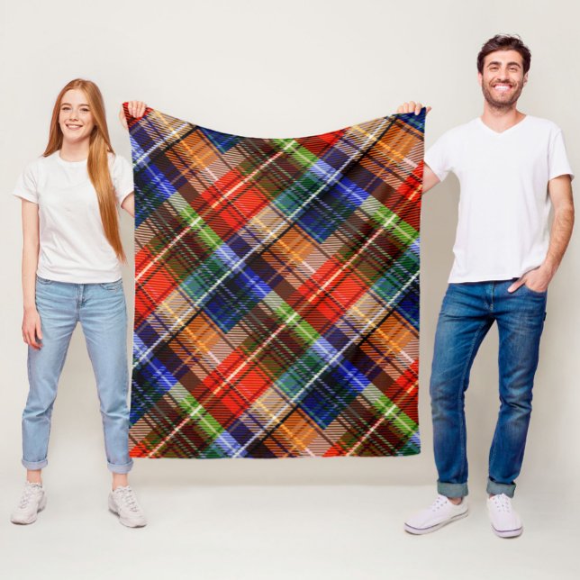 Couverture Polaire Motif Tartan Plaid Flannel Multicolore (Créateur téléchargé)
