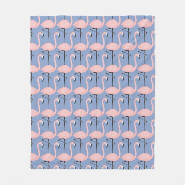 Couverture Polaire Motif tendre de Flamant rose (Devant)
