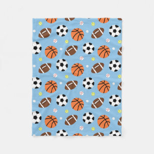 Couverture Polaire Motif Thématique Sports De Balle Pour Garçons