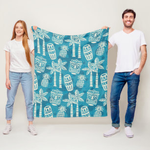 Couverture Polaire Motif Tiki Rétro Moderne du Milieu du Siècle