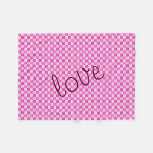 Couverture Polaire Motif tissé rose carrelé avec amour