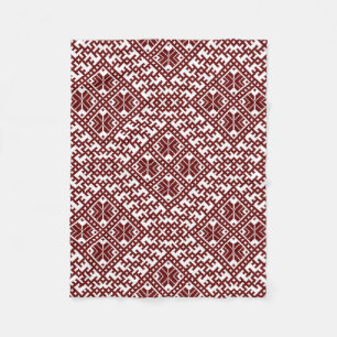 Couverture Polaire Motif traditionnel letton de design rouge Auseklis