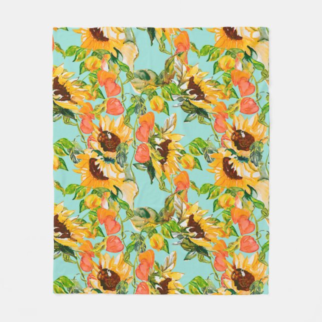 Couverture Polaire Motif transparent à l'automne (Devant)