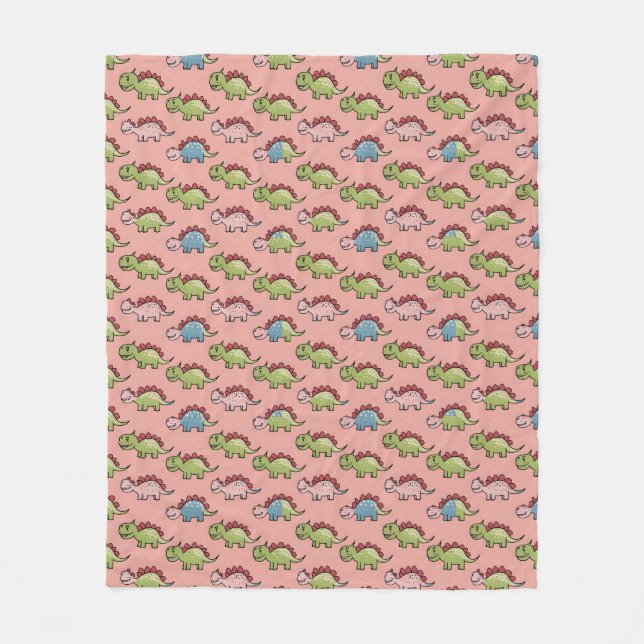 Couverture Polaire Motif transparent de dinosaure mignon (Devant)