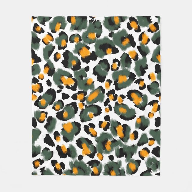 Couverture Polaire Motif transparent Empreinte de léopard (Devant)