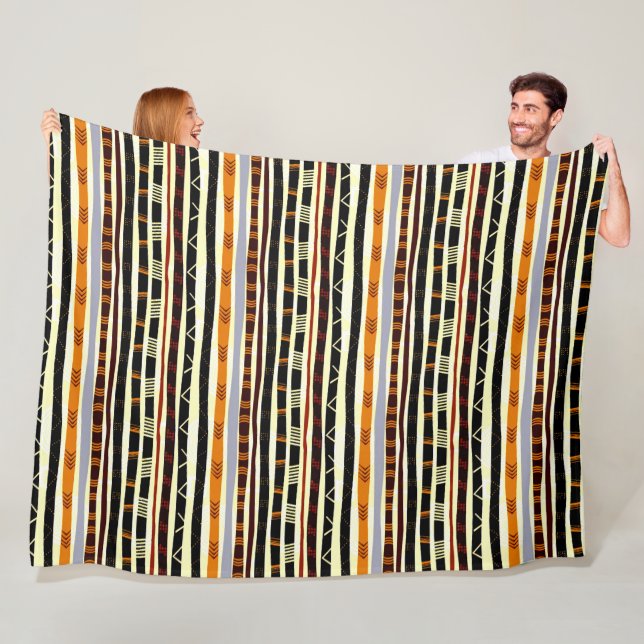 Couverture Polaire Motif tribal africain (En situation)