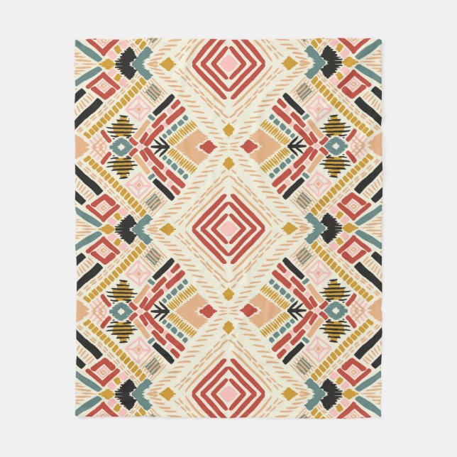 Couverture Polaire Motif tribal africain Chevron Aztec (Devant)