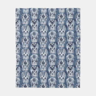 Couverture Polaire Motif tribal AZTÈQUE de crâne de sucre de MUERTO