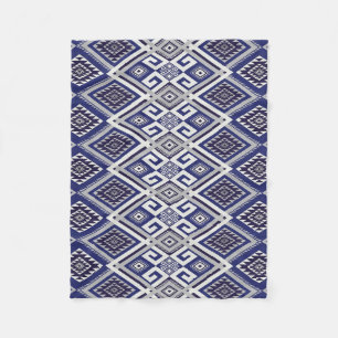 Couverture Polaire Motif tribal bleu marine de surface
