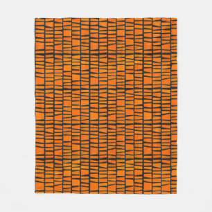Couverture Polaire Motif tribal d'Afrique orange et noire