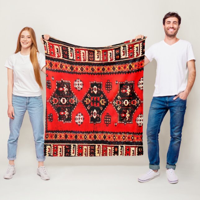 Couverture Polaire Motif tribal oriental (En situation)
