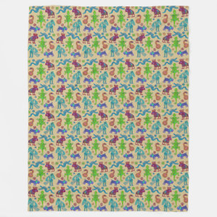 Couverture Polaire Motif tribal primitif de la culture mexicaine afri