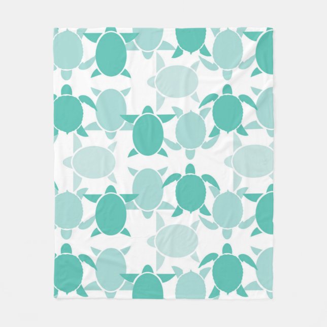 Couverture Polaire Motif turquoise de tortue (Devant)