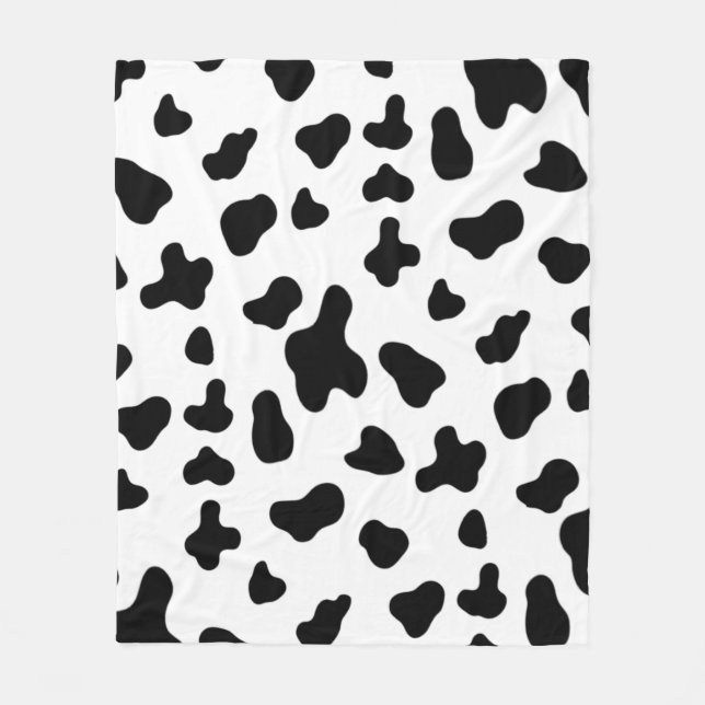 Couverture Polaire Motif vache noir et blanc de campagne  (Devant)