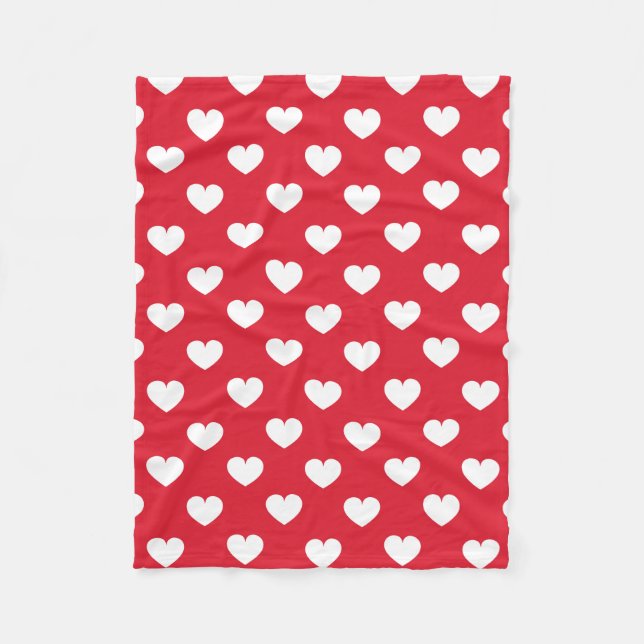 Couverture Polaire Motif Valentine Arrière - plan Avec Coeur Amour (Devant)