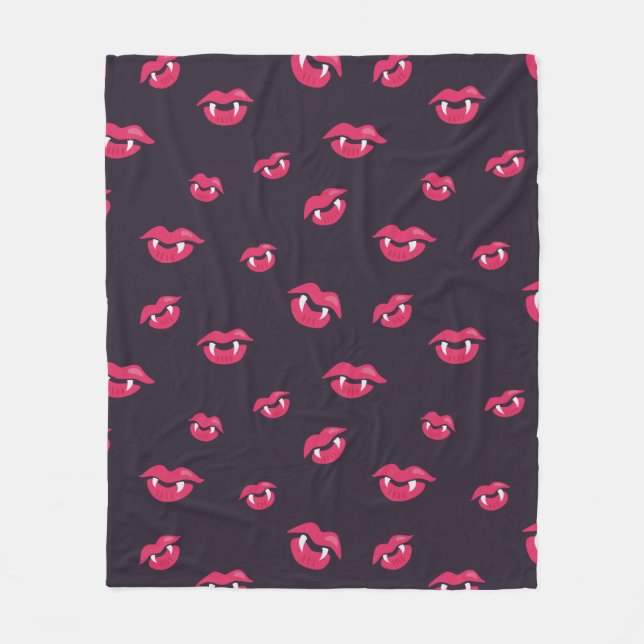 Couverture Polaire Motif Vampire Lèvres Et Fangs (Devant)