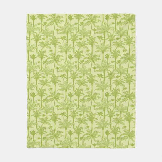 Couverture Polaire Motif vert de palmiers (Devant)