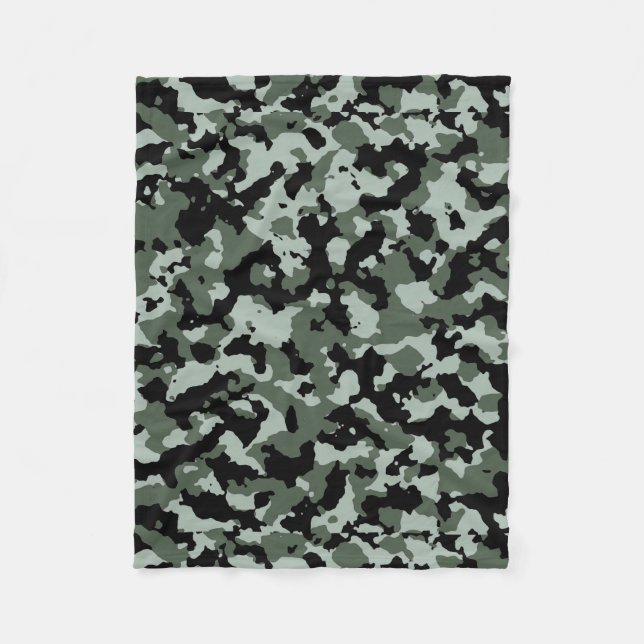 Couverture Polaire Motif vert militaire de camouflage (Devant)