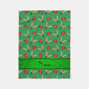 Couverture Polaire Motif vert nommé personnalisé de cricket