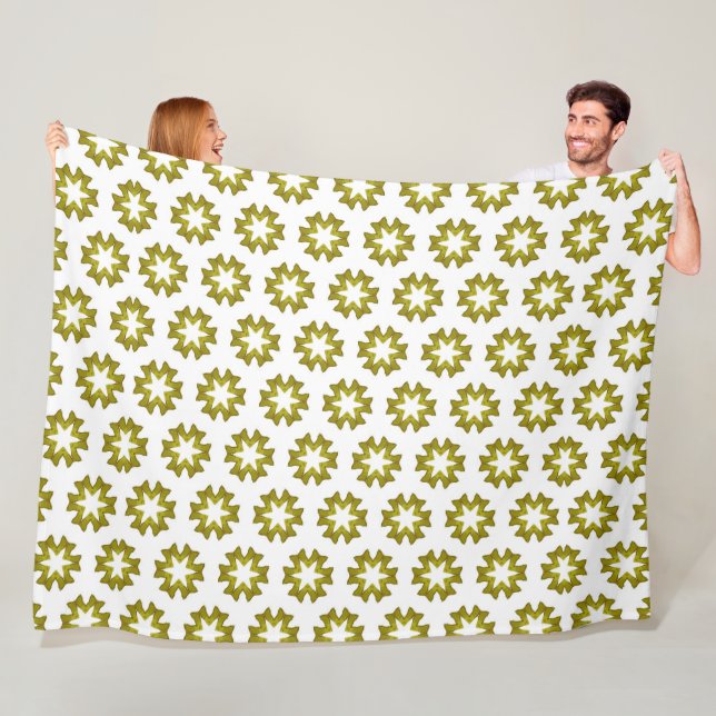 Couverture Polaire Motif Vert Olive (En situation)