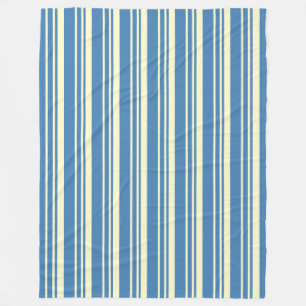 Couverture Polaire Motif vertical bleu simple et crème